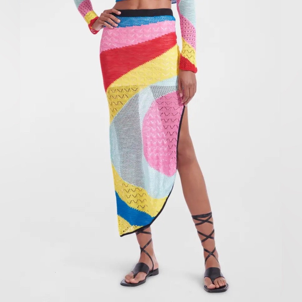 NWT Staud Rainbow Stripe Centre Skirt